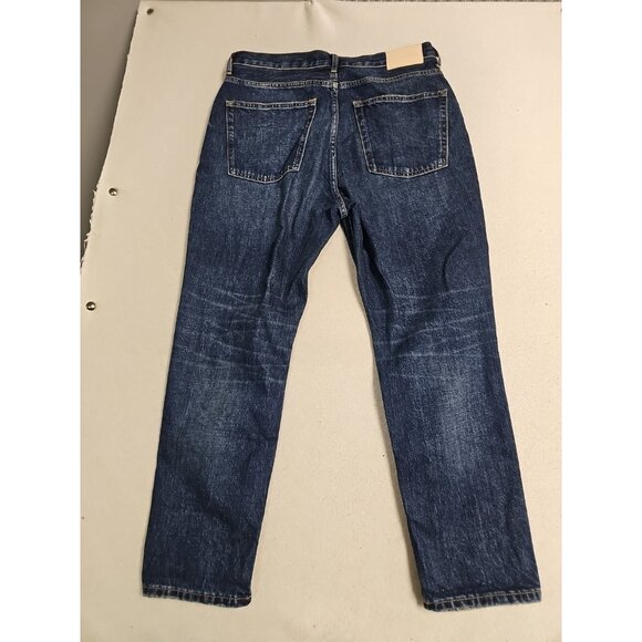 Everlane Size 30 The 90's Cheeky Button-fly Distressed Crop Ankle Jean Med Wash - Picture 7 of 8